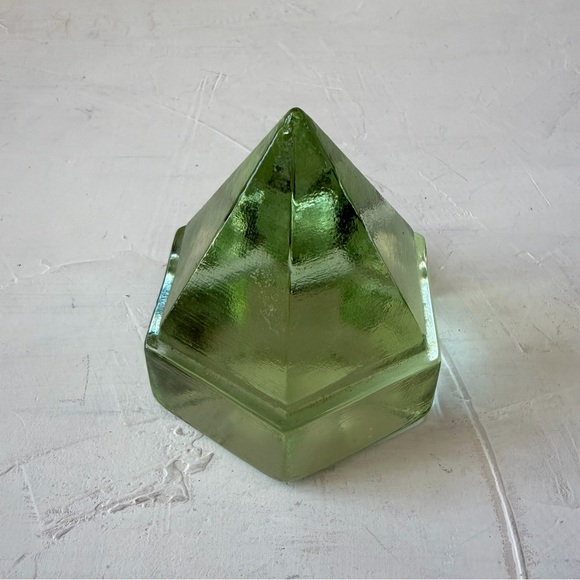 Vintage Hexagonal Glass Ship’s Deck Prism Nautical Object Paperweight Sculpture